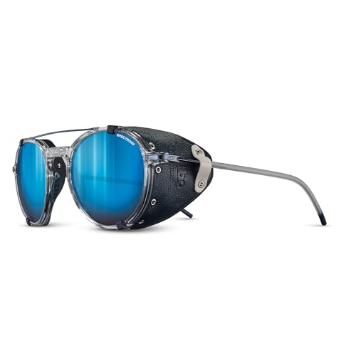 Julbo Legacy Heritage Sunglasses - Crystal/Blue Frame - Smoke w/Blue Mirror Lens (Spectron 3)