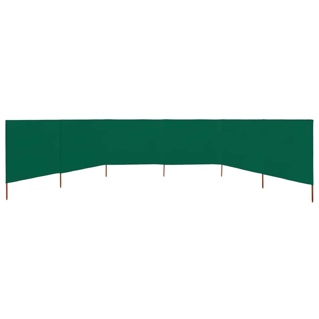 Paravento da spiaggia a 6 pannelli, tessuto verde, 800 x 160 cm, antivento, per campeggio, paravento per spiaggia e giardino