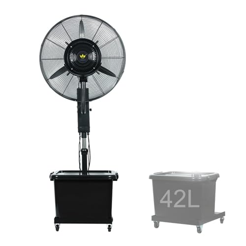 HJYryhyfddply Ventilador de Pie con Agua, Ventilador Industrial con Pulverizador para Patios, Talleres, Almacenes