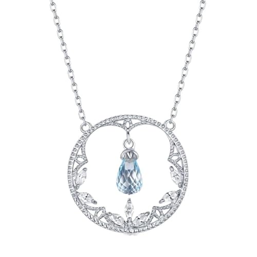 Collier Argent 925 Topaze Naturelle véritable et Grenat d'exception