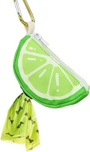 TOSYGNB Lime Shape Dog Poop Bag Holder for Leash - Cute Dog Waste Bag Dispenser Carrier, Portable Pet Walking Accessories (Green)