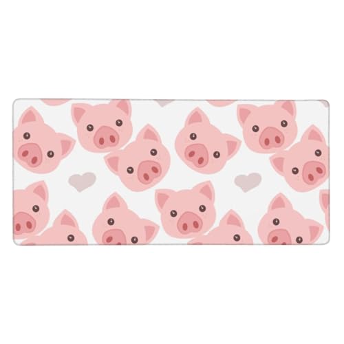 Tapis de souris grand format Cochon Mignon 40x90cm avec base caoutchouc
