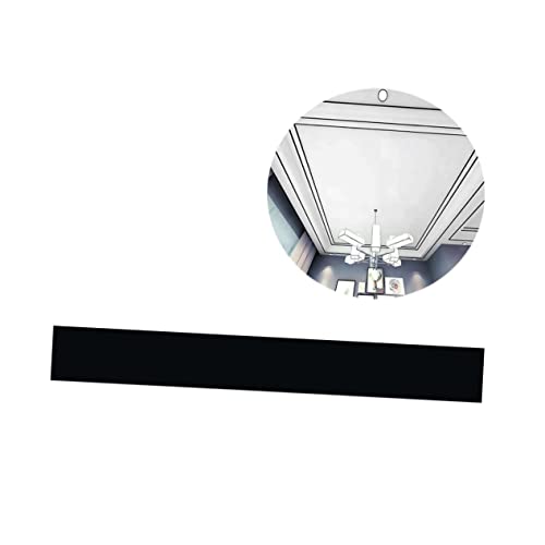 2 Peças Espelho Guarnição Preto Decoração De Casa Preto Papel De Parede Decalque Adesivos Espelho Bo