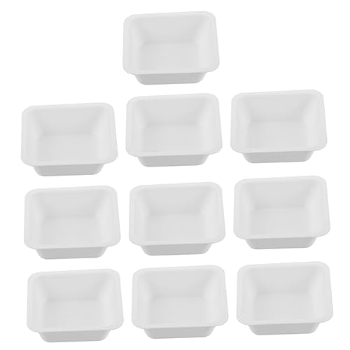 SOLUSTRE 10pcs 250ml Square Weighing Boat Scale Pan for Accurate Measurement Food Safe Non-Stick Plastic Weighing Dish