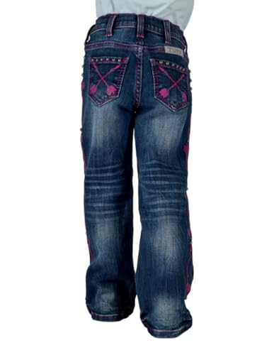 Cowgirl Tuff Western Jeans Girls Pink Arrows 16 Reg Medium Wash GJPNAW, 293