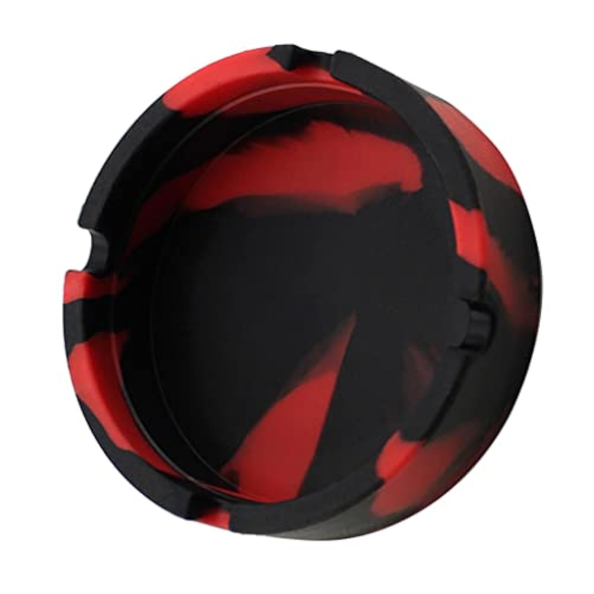 Round Silicone Ashtray Cigar Holder, Black Red Camo