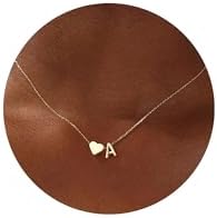 Turandoss Heart Initial Necklace for Women Teen Girls - 18K Gold ...