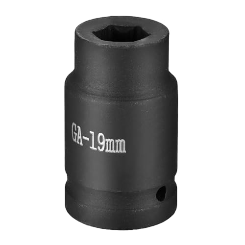 Sourcing map Enchufe de impacto de 6 puntos 1 pulgada 19 mm métrico CR-V eje hexagonal de acero