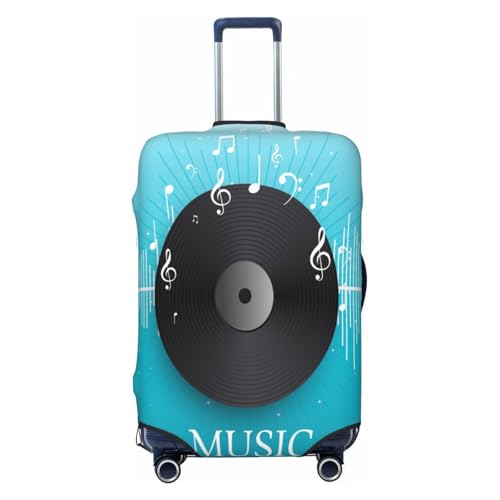 Music Record Vinyl Luggage Cover for Suitcase, Suitcase Cover Protector Fit 22-24 Inch Luggage Travel Accessories, M