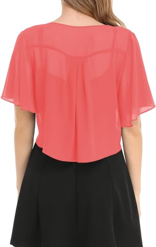Image of Women's Solid Puff Sleeve Kimono Short Cardigan Loose Cover Up Casual Blouse Top Chiffon
