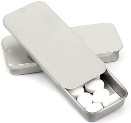 Miniatura 4 de IVYRISE 3 recipientes de metal rectangulares vacíos con bisagras de 3.15 x 1.34 x 0.4 pulgadas para caramelos, joyas, manualidades, píldoras, kit de