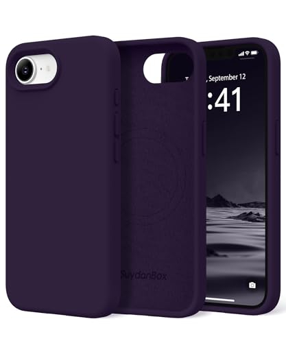 Image of Magnetic for iPhone 17e /iPhone 16e Case, Compatible with MagSafe, [Soft Anti-Scratch Microfiber Lining] Slim Silicone Shockproof Protective Phone Case for iPhone 17e /16e 6.1 inch, Deep Purple