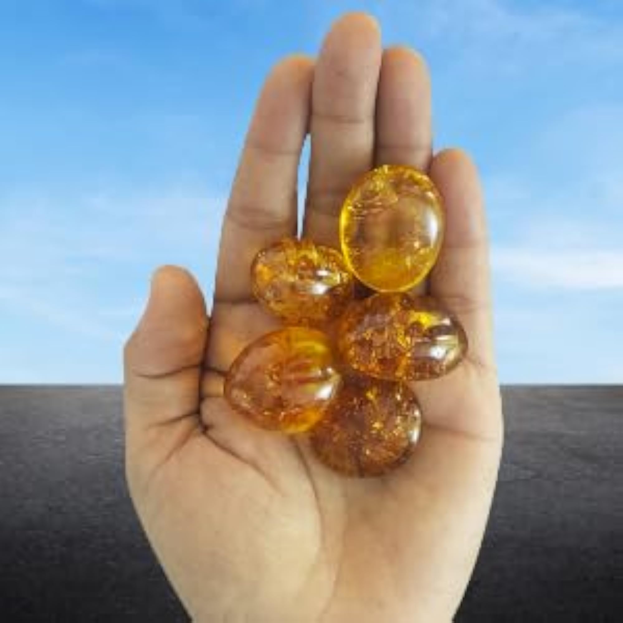 Yellow Citrine Stone Tumble for Wealth and Prosperity