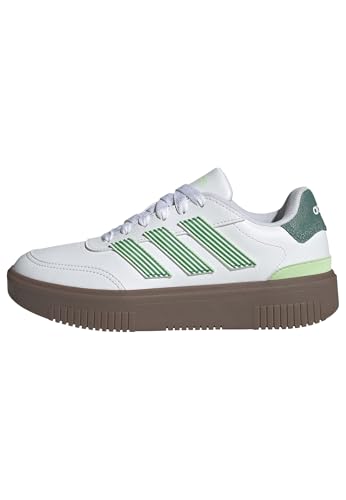 adidas Women's COURTBLOCK Shoes, FTWR White/semi Court Green/semi Green Spark, 4.5 UK