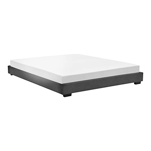 Corium Kunstlederbett Polsterbett aus Kunstleder Bettgestell mit Lattenrost 140x200 cm Bett inkl. Lattenrahmen Doppelbett Jugendbett Lederimitat in Schwarz