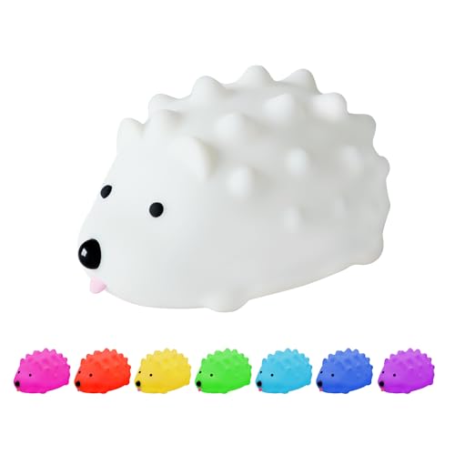 GANGULITO Hedgehog Night Light for Kids Baby Toddler Cute Touch Colors Lamp Rechargeable Nightlight Bedroom Room Decor Hedgehogs Lights