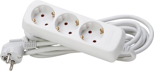 Kopp 128690659 3-Fach Steckdosenleiste Standard, 5 m Zuleitung, wei&szlig;