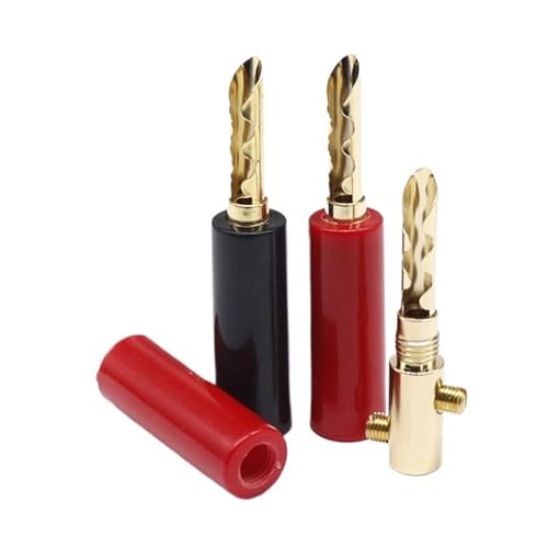 Fiche banane en cuivre plaqué or 24K pour connectique audio haute fidélité
