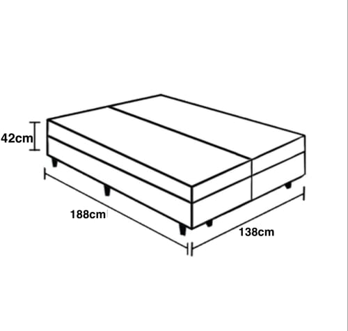 Cama Box Baú Casal Bipartido Blindado Sintético Branco Com Pistão A Gás