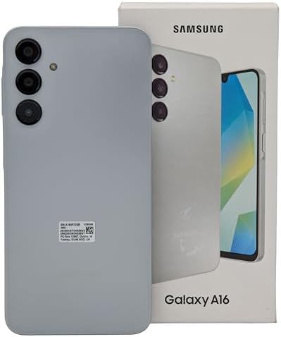 Samsung Galaxy A16 4G Dual SIM (128GB, 2025) 6.7" 90Hz AMOLED, Splash Resistant, 8Core, 50MP Camera (Factory Unlocked International Model for GSM, Global) A165M/DS (25W Fast Charger Bundle, Grey) - 2