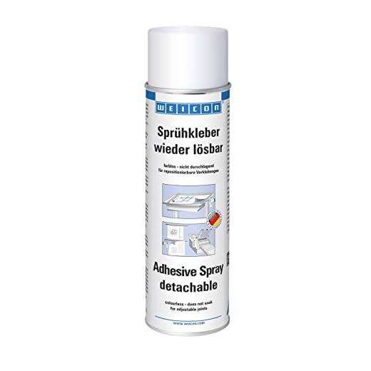 WEICON Sprühkleber wieder lösbar / 500 ml Spraydose/Universalkleber für wieder ablösbare und repositionierbare Verbindungen/transparent