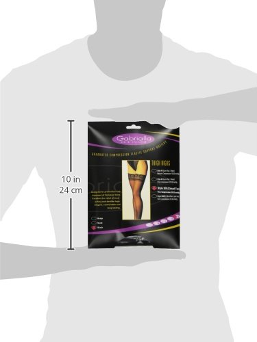 Image of GABRIALLA Graduated Microfiber Compression Thigh High Stockings (25-35 mmHg) H-306 2 Pack