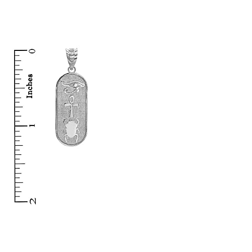 Silver Protection Ankh Cross Eye of Horus and Ancient Egyptian Scarab Pendant Necklace with Rolo Chain and Pendant only3