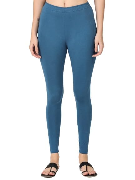 Image of Robinbosky Premium Stretchable Cotton Ankle Legging for Women | Suitable for Formal wear & Casual wear | High-End Elastic Makes The Leggings Squat Proof and Durable for Travel, Yoga, & Workout.