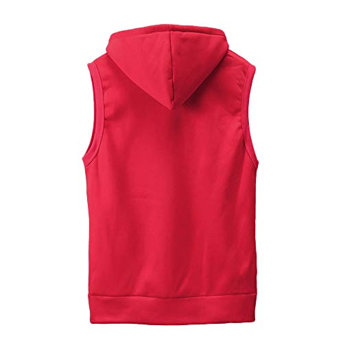 Generisch Chándales de hombre Blusa delgada Chaqueta con capucha Tops Camisa Abrigos y chaquetas para hombre Chaleco de hombre, rojo, M