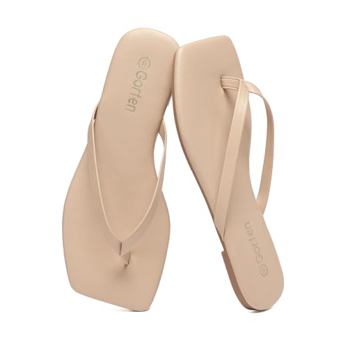 Image of Flip Flops for Women Comfortable Square Toe Casual Beach Sandals Summer Outdoor and Everyday Wear