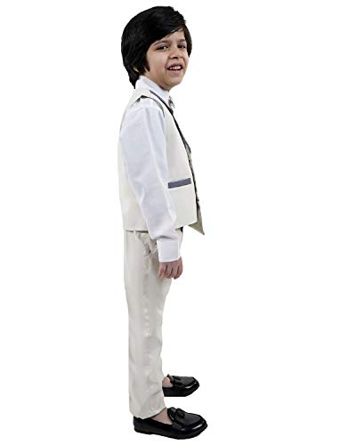 Image of Boy's Cotton 3 Piece Waistcoat Pant Shirt Set