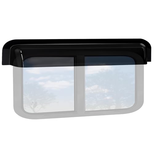 RV Window Rain Deflector Guard&Sun Visor Deflector,RV Window Visor Rain Guard,RV Window Blade Rain Sunroof Deflector Fit 44-49 inch Wide RV Sliding Window,Deflects Rain&Sun Protection for RV Window