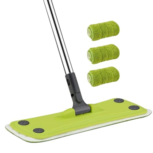 Balai Pivotant 360° en Microfibre Vert avec 3 Serpillères GALPADA