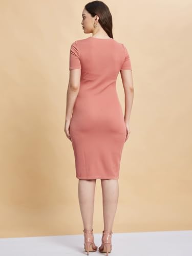 Image of Selvia Ribbed Lycra Plain One Piece Bodycon