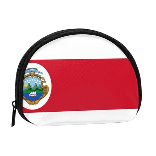 Portable Coin Purse Costa-Rica-Flag Mini Zippered Money Pouch Card Holder