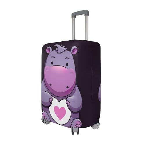 Joisal Cartoon Little Hippo Luggage Covers for Suitcase Protector Protection Travel Accessories for Women Colorful, M, Fits 22-24 Inch Case3
