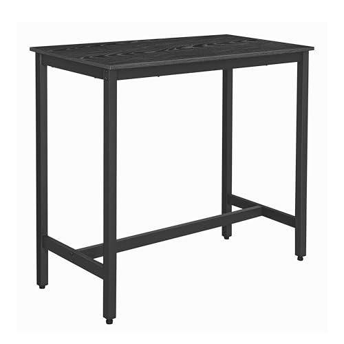 ACAZA - Bartisch für Küche 120L x 60B x 105H cm - Stehtisch rechteckig und 105cm Hoch - küchentheke aus Holz und Metall - Schwarz