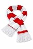 NuJake Red and White Striped Scarf – Soft Knit Sports Fans & Football Supporters #1