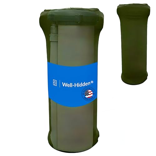 Well-Hidden Well Pump Cover for Yard Decorative Well Cover for Water Wells: Hide & Protect Your Well Head Pipe and Improve Curb Appeal (Green Textile: One Size Fits Most)