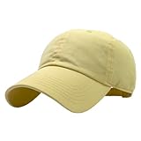 Utmost Unisex Classic Low Profile Cotton Baseball Cap Plain Blank Camoflauge Soft Unconstructed Adjustable Size Dad Hat (Light Yellow)