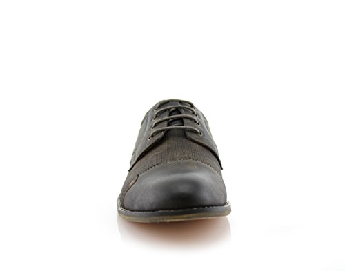 Image of Ferro Aldo Men's Modern Cap-Toe Derby Collection | Statement Dress Shoes in Floral, Woven, & Classic Styles