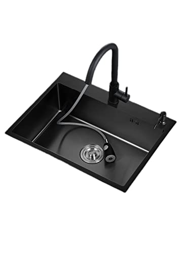 Évier de cuisine et plaque de cuisson en acier inoxydable – Design encastrable peu encombrant avec égouttoir à bouchon