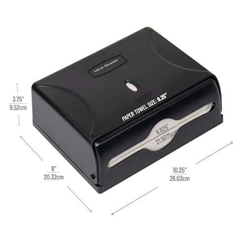 Mind Reader Multifold Paper Towel Dispenser, Paper Towel Holder, Restroom, Wall Mount, Black