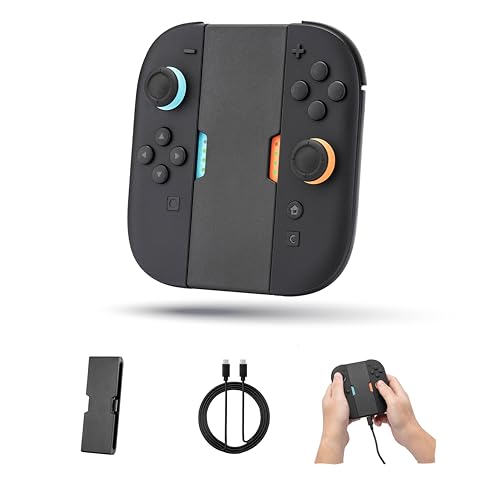 Image of NiTHO Charging Grip for Switch 2 JoyCon with 3M USB-C Cable, Ergonomic Controller Charger Handle Grip for Nintendo Switch 2, Compact Clip-In Charging Grip Holder, Play While Charging