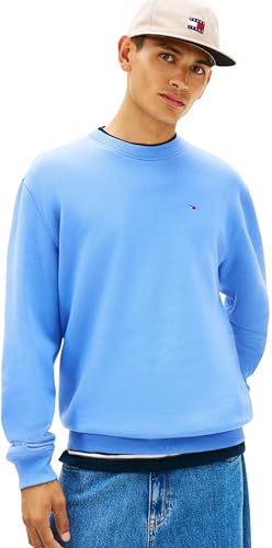 Tommy Jeans Herren Sweatshirt Regular Fit Flag Fleece Rundhalsausschnitt, Blau (Light Horizon Blue), S – Ansicht 1