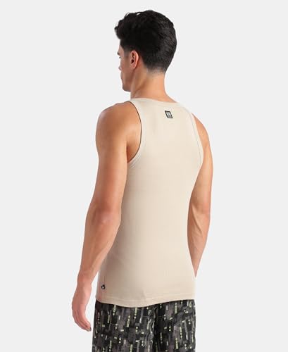 Image of Jockey US26 Men's Super Combed Cotton Rib Square Neck Gym Vest Steel Grey Melange XL