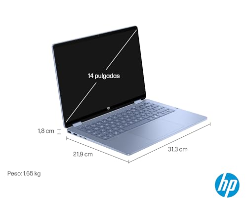 HP OmniBook 5 Flip 14-fp0009ns - Ordenador portátil táctil Convertible de 14" 2K (Intel Core i5-1334U, 16GB RAM, 512GB SSD, Intel Iris Xe Graphics, Windows 11 Home) Azul - Teclado QWERTY Español - imagen 2