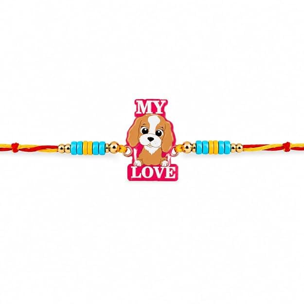 Cute Puppy Dog Rakhi for Pets & Dog Lovers | Animal Character Rakhi for Brother | Handmade Decorative Raksha Bandhan Thread Bracelet | Cartoon Puppy Design Rakhi Gift for Kids, Pet Parents & Dog Enthusiasts-image-3