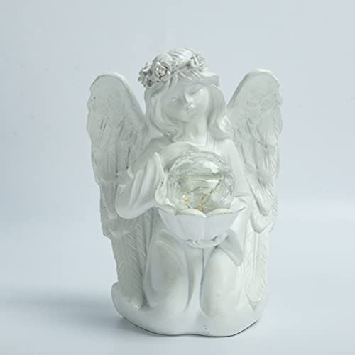 ibasenice Casa jardim cena decoração brilhante anjo decoração resina artesanato anjo figurine