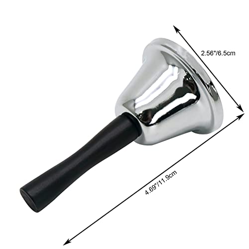 Woogim Hand Bell 4Pcs Silver Steel Hand Bell Dinner Bells For Inside Classroom Bell For Food Line For Wedding Event Decoration, Call Bell Alarm Jingles #TOP1